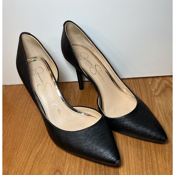 Jessica Simpsons Women’s 8.5 Snakeskin Embossed Livvy 3.5” Heel Pump Stilettos - Picture 1 of 8